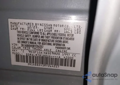 2024 Nissan Sentra Sr Xtronic Cvt from USA, damaged, VIN 3N1AB8DV5RY264257